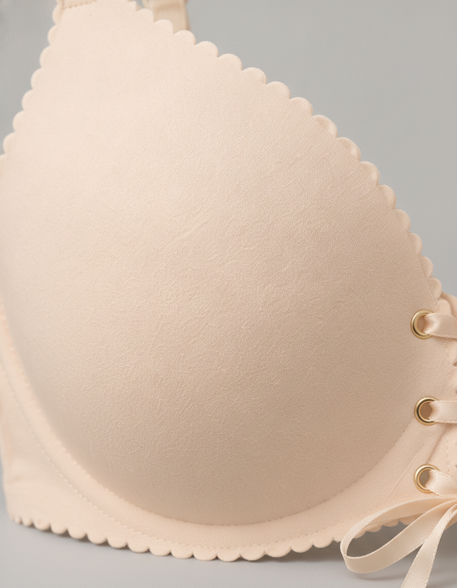Scalloped lace trim close-up